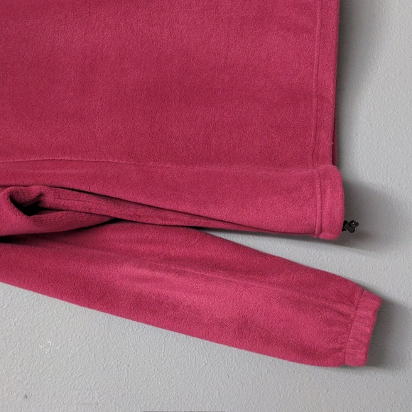 M pink columbia full zip up fleece jacket w collar zip pockets elastic cuffs hem - Picture 9 of 11